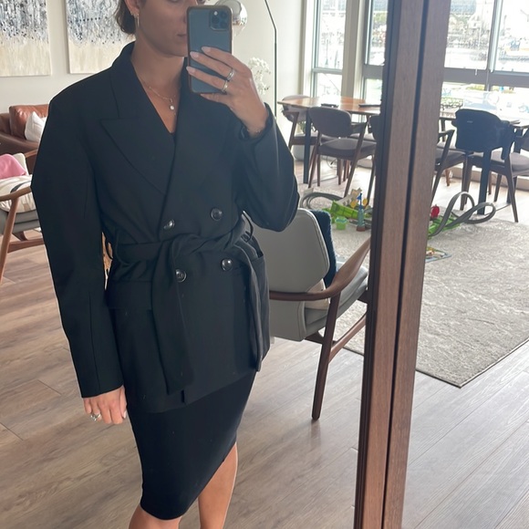 Zara XS Boxy Oversized Blazer Black - Picture 2 of 6